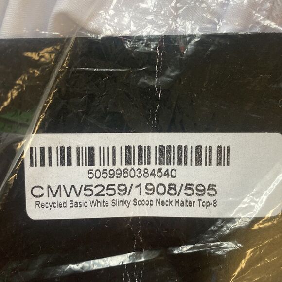 PRETTYLITTLETHINGS White Slinky Neck Halter‎ Top NWT IN PKG WHITE SIZE 4 - Picture 5 of 7